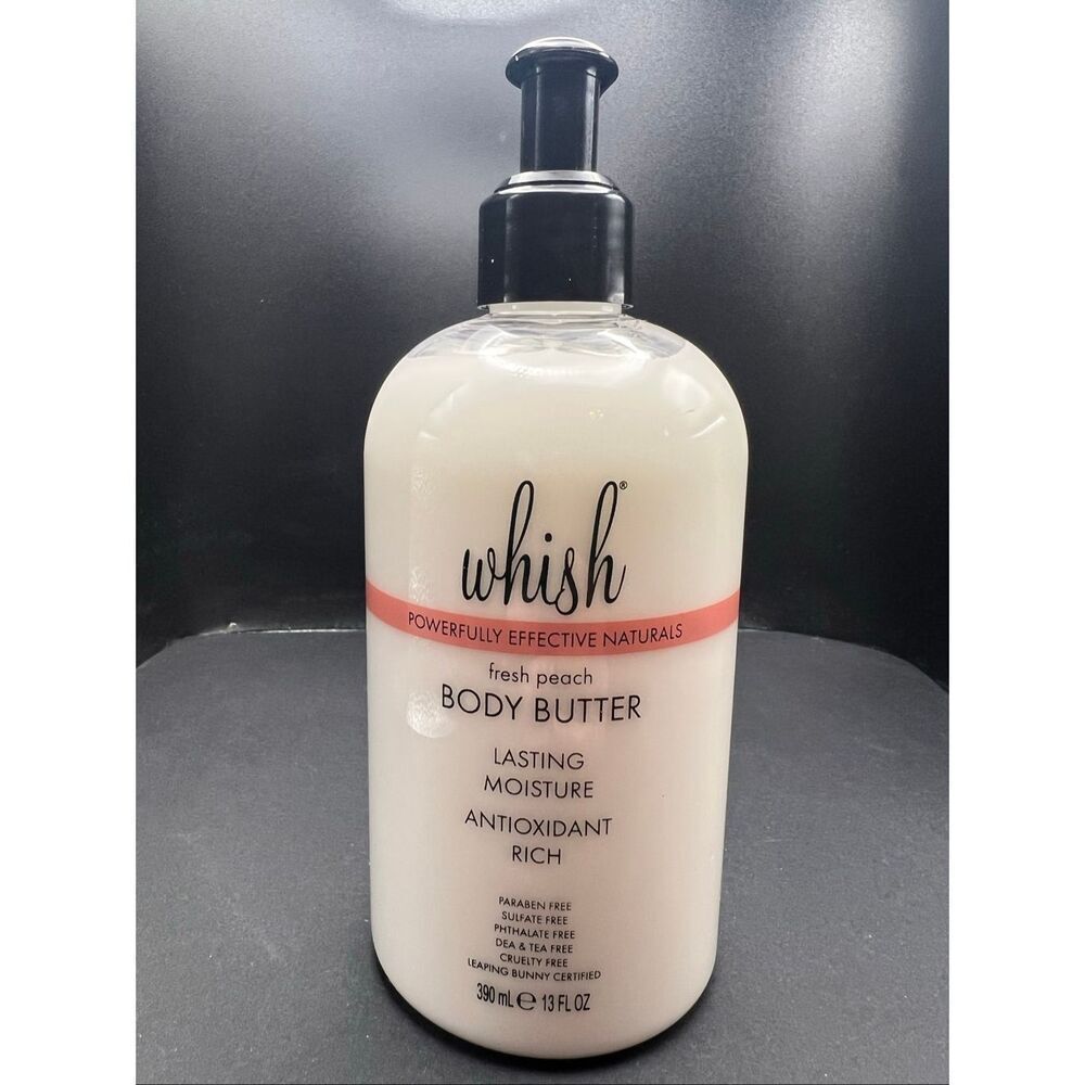 Whish Fresh Peach Body Butter Lasting Moisture Antioxidant Rich 390ml 13 fl oz